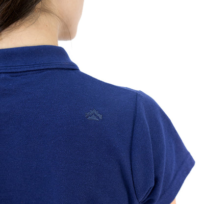 Polera Pique Quebec Manga Corta Azul Mujer