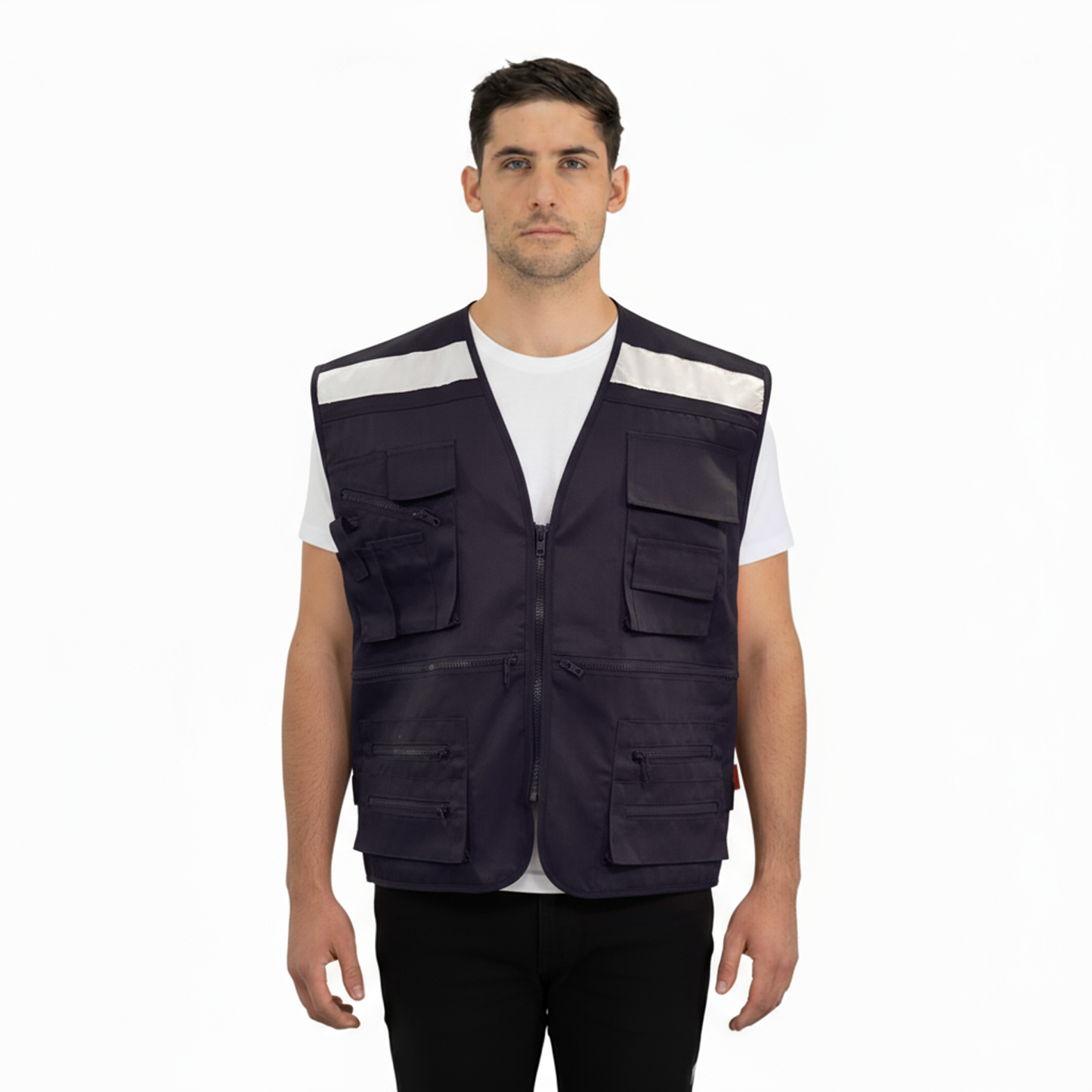 Chaleco Geólogo Poplin con Cinta Azul