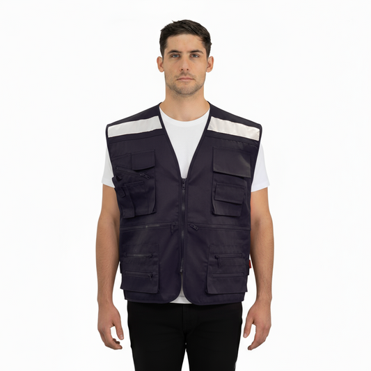 Chaleco Geólogo Poplin con Cinta Azul